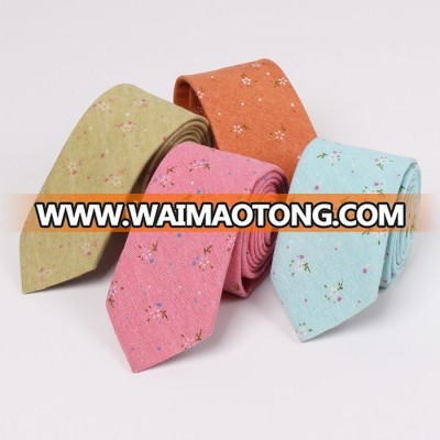 Floral Skinny Cotton Ties for Men