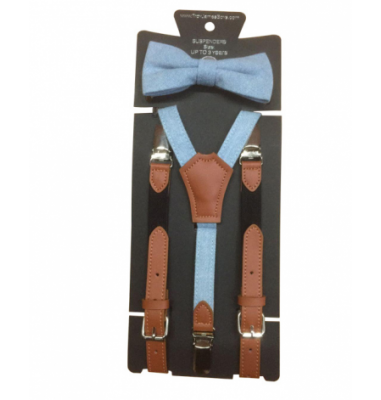 Mens Cotton Suspender And Bow Tie Set